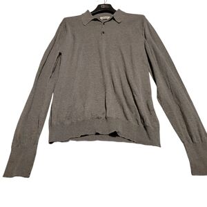 John Smedley Luxury Long Sleeve Sweater Sea Island Cotton Sz XL Gray